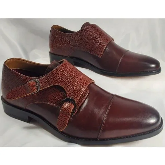 Thomas & Vine Calvin Double Monk Strap Brown Dress Shoe Size 8M - NWOB - Picture 4 of 7